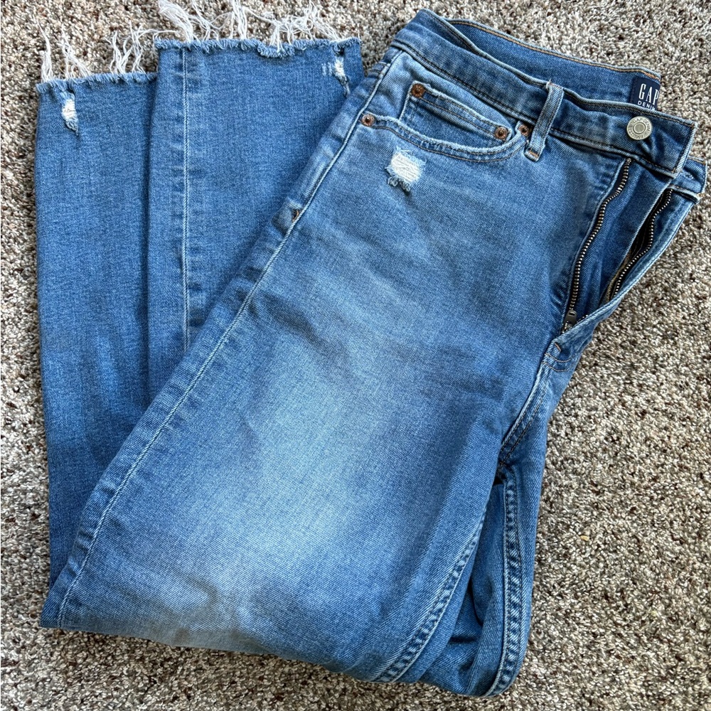 Gap Women's Blue Distressed Jeans